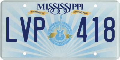 MS license plate LVP418