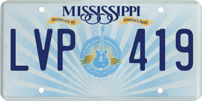 MS license plate LVP419
