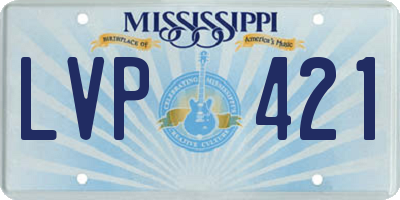 MS license plate LVP421