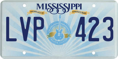 MS license plate LVP423