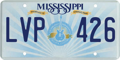 MS license plate LVP426