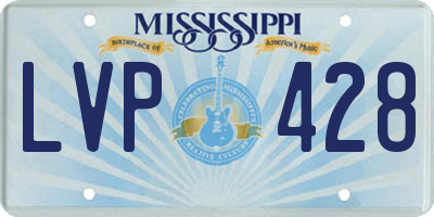 MS license plate LVP428