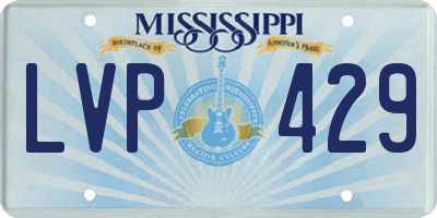 MS license plate LVP429