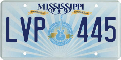 MS license plate LVP445