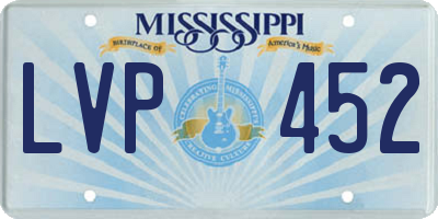 MS license plate LVP452
