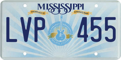 MS license plate LVP455
