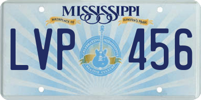 MS license plate LVP456