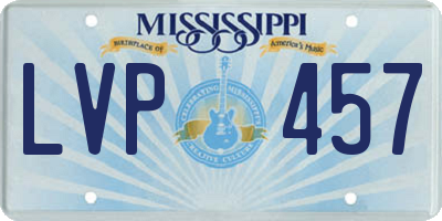 MS license plate LVP457