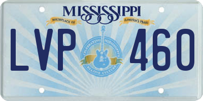 MS license plate LVP460
