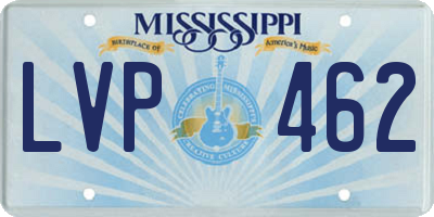 MS license plate LVP462