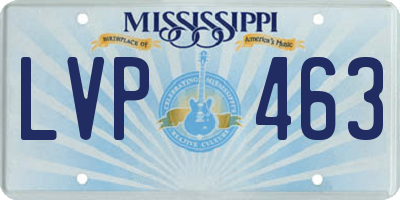 MS license plate LVP463