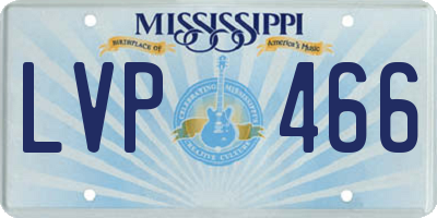 MS license plate LVP466