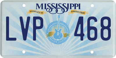 MS license plate LVP468