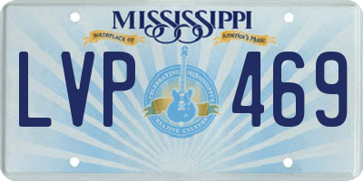 MS license plate LVP469