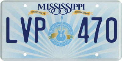 MS license plate LVP470