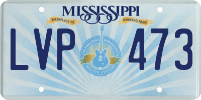 MS license plate LVP473