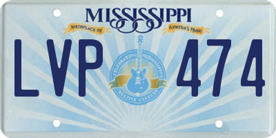 MS license plate LVP474