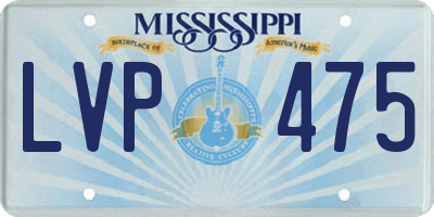 MS license plate LVP475