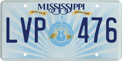 MS license plate LVP476