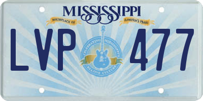 MS license plate LVP477
