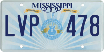 MS license plate LVP478