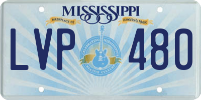 MS license plate LVP480