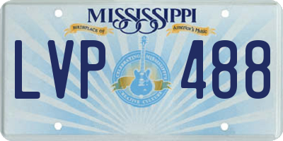 MS license plate LVP488