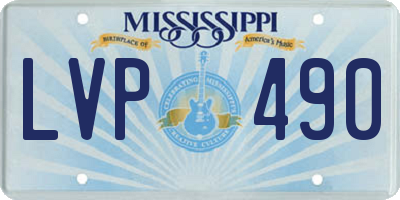 MS license plate LVP490