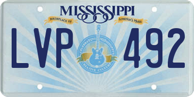 MS license plate LVP492