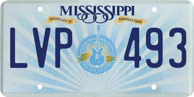MS license plate LVP493