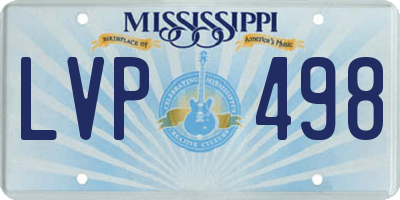 MS license plate LVP498