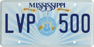 MS license plate LVP500