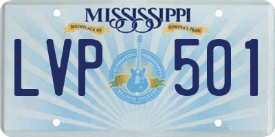 MS license plate LVP501