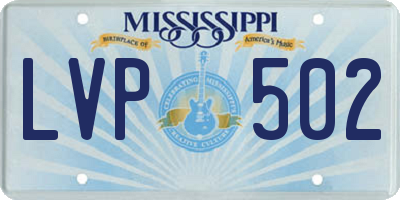 MS license plate LVP502