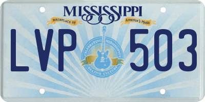 MS license plate LVP503