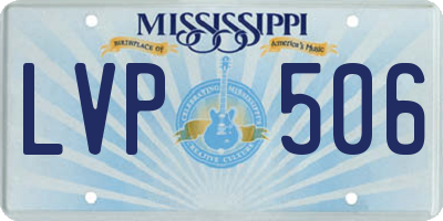 MS license plate LVP506