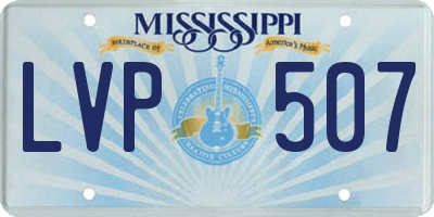 MS license plate LVP507
