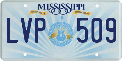 MS license plate LVP509