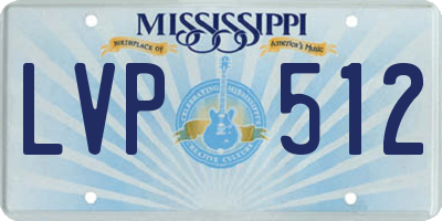 MS license plate LVP512