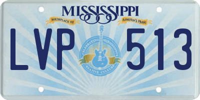 MS license plate LVP513