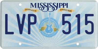 MS license plate LVP515