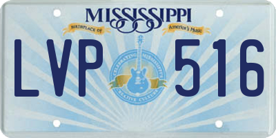 MS license plate LVP516