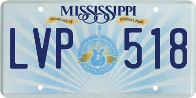 MS license plate LVP518