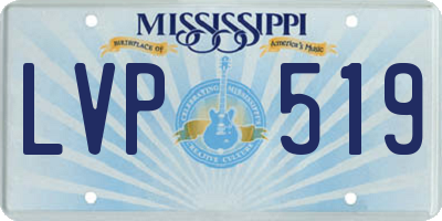 MS license plate LVP519