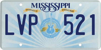 MS license plate LVP521