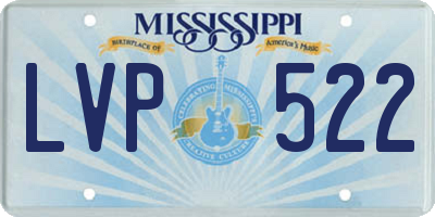 MS license plate LVP522