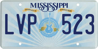MS license plate LVP523