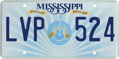 MS license plate LVP524