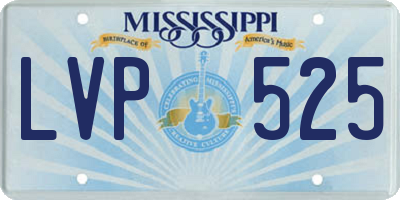 MS license plate LVP525