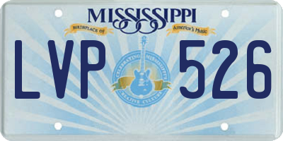 MS license plate LVP526